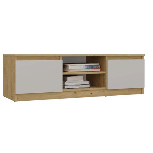 Szafka RTV pod telewiozor 120 cm dąb artisan + kaszmir M6-T55 ze sklepu Edinos.pl w kategorii Szafki RTV - zdjęcie 184535854