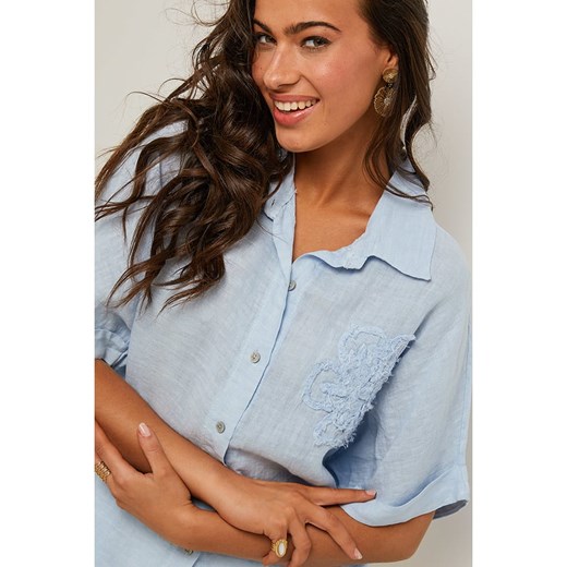 Le Monde du Lin Lniana bluzka w kolorze błękitnym Le Monde Du Lin 40/42 Limango Polska okazja