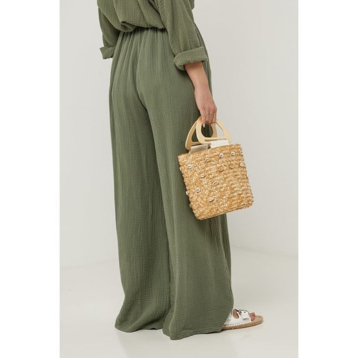 Rodier Lin Lniane spodnie w kolorze khaki Rodier Lin L/XL Limango Polska okazja