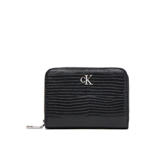 Calvin Klein Mały Portfel Damski Lizard Embossed Lthr Med Flap Zi LV04F1067G Czarny ze sklepu MODIVO w kategorii Portfele damskie - zdjęcie 184538742