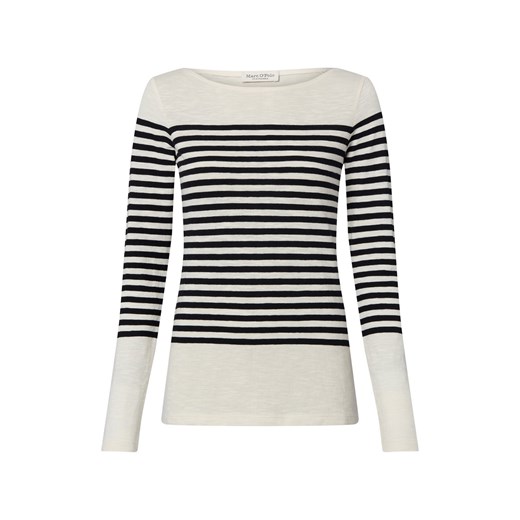 Marc O'Polo Damska koszulka z długim rękawem Kobiety Bawełna écru w paski ze sklepu vangraaf w kategorii Bluzki damskie - zdjęcie 184539041