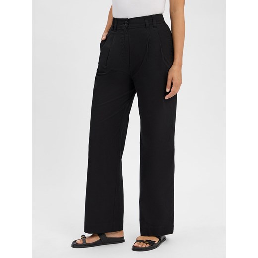 Marc O'Polo Damskie spodnie plisowane Kobiety Bawełna czarny jednolity ze sklepu vangraaf w kategorii Spodnie damskie - zdjęcie 184539104