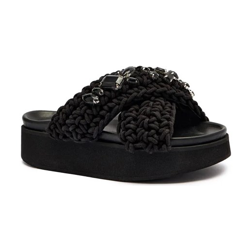 INUIKII Klapki WOVEN STONES PLATFORM | z dodatkiem skóry ze sklepu Gomez Fashion Store w kategorii Klapki damskie - zdjęcie 184539272