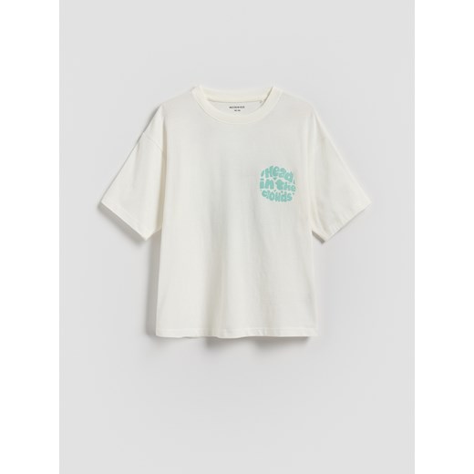Reserved - T-shirt z nadrukiem - złamana biel ze sklepu Reserved w kategorii T-shirty chłopięce - zdjęcie 184540090