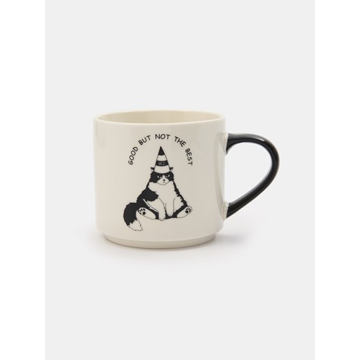 Sinsay - Ceramiczny kubek z uchem z nadrukiem kota - wielobarwny Sinsay One Size Sinsay