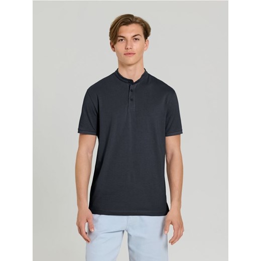 Sinsay - Koszulka henley - niebieski ze sklepu Sinsay w kategorii T-shirty męskie - zdjęcie 184541291