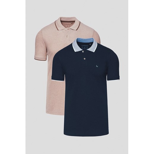 Zestaw 2 Koszulek Polo Bawełnianych Borin ze sklepu Lancerto S.A. w kategorii T-shirty męskie - zdjęcie 184541851