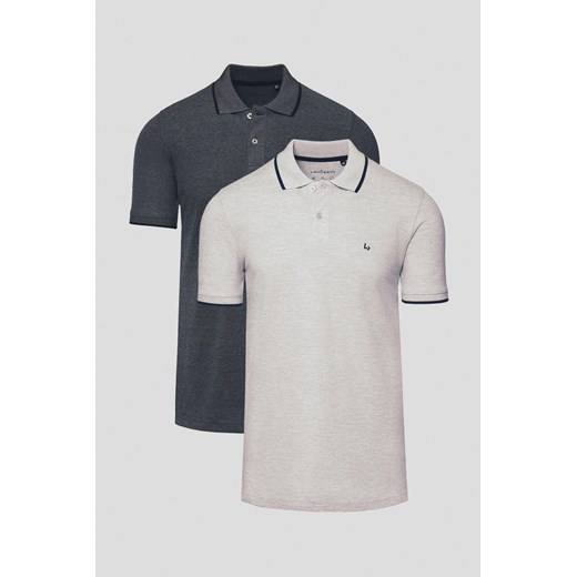 Zestaw 2 Koszulek Polo Bawełnianych Borin ze sklepu Lancerto S.A. w kategorii T-shirty męskie - zdjęcie 184541852