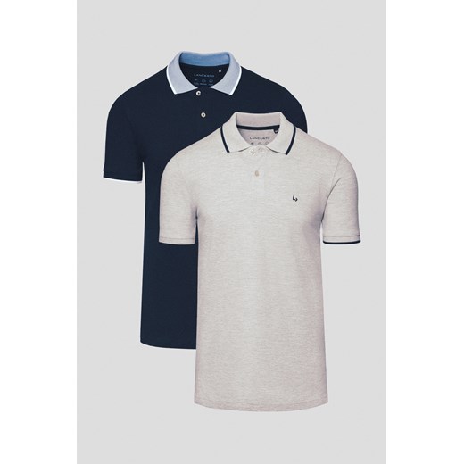 Zestaw 2 Koszulek Polo Bawełnianych Borin ze sklepu Lancerto S.A. w kategorii T-shirty męskie - zdjęcie 184541853