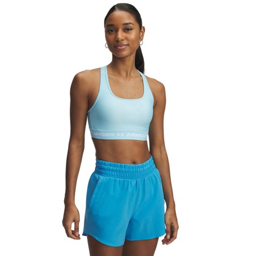 Biustonosz treningowy Under Armour Crossback Mid Bra - niebieski ze sklepu Sportstylestory.com w kategorii Biustonosze - zdjęcie 184542352