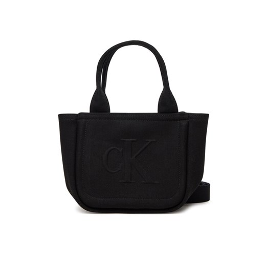 Calvin Klein Jeans Torebka Summer Canvas Mini Tote LV04K3160G Czarny ze sklepu MODIVO w kategorii Torby Shopper bag - zdjęcie 184544921