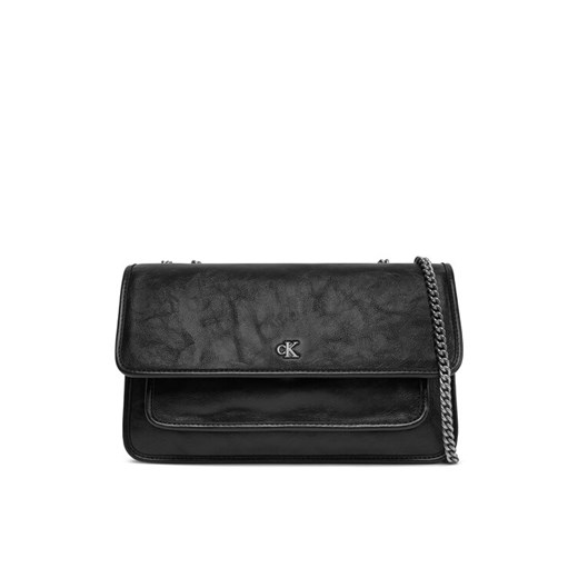 Calvin Klein Jeans Torebka Chain Ew Flap Conv Chain Bag LV04K3084G Czarny ze sklepu MODIVO w kategorii Kopertówki - zdjęcie 184544943