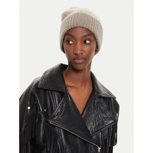 Calvin Klein Czapka Monogram Fold K60K612595 Beżowy ze sklepu MODIVO w kategorii Czapki zimowe damskie - zdjęcie 184544970