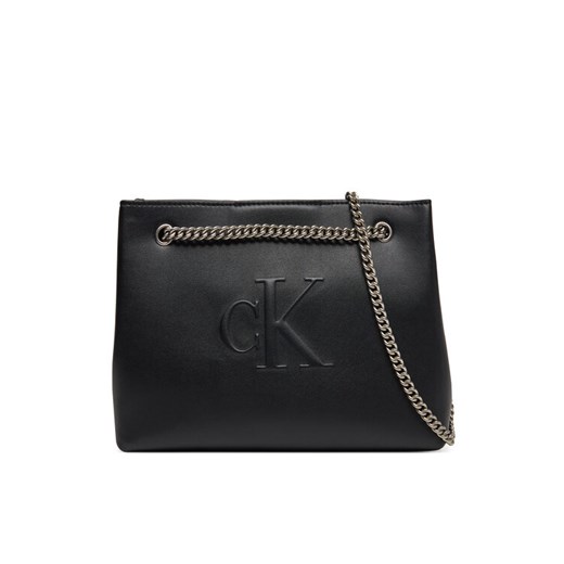 Calvin Klein Jeans Torebka Sculpted Chain Shoulder Bag LV04K3163G Czarny ze sklepu MODIVO w kategorii Torebki damskie - zdjęcie 184545003