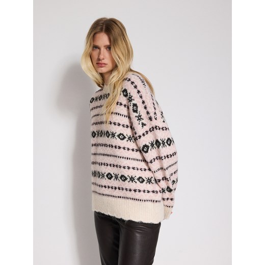 Reserved - Wzorzysty sweter z domieszką wełny - wielobarwny ze sklepu Reserved w kategorii Swetry damskie - zdjęcie 184546080