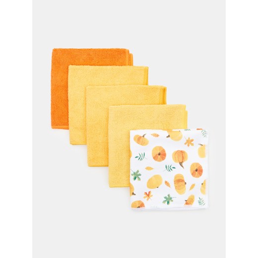 Sinsay - Ścierki kuchenne z motywem jesiennym 5 pack - pomarańczowy Sinsay One Size Sinsay