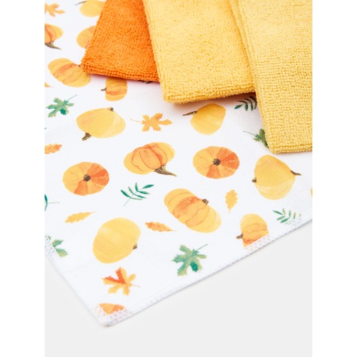 Sinsay - Ścierki kuchenne z motywem jesiennym 5 pack - pomarańczowy Sinsay One Size Sinsay