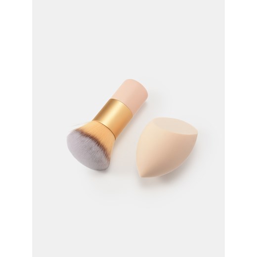 Sinsay - Pędzel i gąbka do makijażu - różowy Sinsay One Size Sinsay