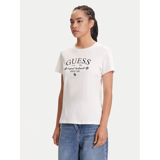 Guess T-Shirt V5YI03 I3Z14 Biały Regular Fit ze sklepu MODIVO w kategorii Bluzki damskie - zdjęcie 184547031