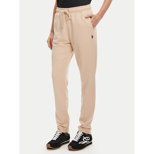 U.S. Polo Assn. Spodnie dresowe WUP1513 Beżowy Regular Fit ze sklepu MODIVO w kategorii Spodnie damskie - zdjęcie 184547061