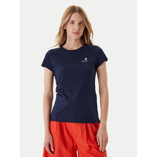 Mustang T-Shirt Loa 1016509 Granatowy Slim Fit ze sklepu MODIVO w kategorii Bluzki damskie - zdjęcie 184547072