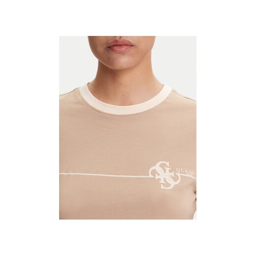 Guess T-Shirt V5YI01 J1314 Beżowy Regular Fit Guess M MODIVO