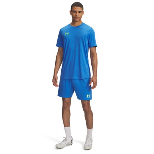 Męskie spodenki treningowe Under Armour UA M\'s Challenger Knit Short - niebieskie ze sklepu Sportstylestory.com w kategorii Spodenki męskie - zdjęcie 184547842