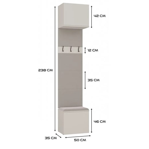 Nowoczesna kaszmirowa garderoba z siedziskiem A5-E22 Elior One Size Edinos.pl