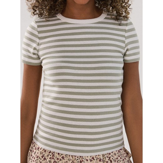 Sinsay - Koszulka w paski - zielony Sinsay XS Sinsay