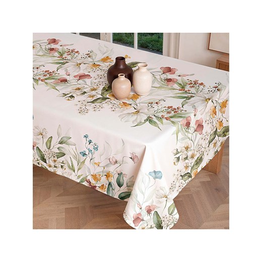 Mint Rugs Obrus &quot;Floral And Tropical Maddy&quot; w kolorze biało-jasnoróżowo-zielonym ze sklepu Limango Polska w kategorii Obrusy i bieżniki - zdjęcie 184548602