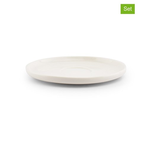 Salt and Pepper Spodki (4 szt.) &quot;Nuo&quot; w kolorze białym do filiżanek do mokki - Ø 14 cm ze sklepu Limango Polska w kategorii Naczynia - zdjęcie 184548710