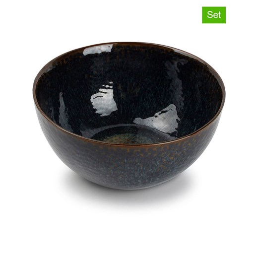 Salt and Pepper Miski (4 szt.) &quot;Mielo&quot; w kolorze czarno-zielonym - wys. 7 x Ø 15 cm ze sklepu Limango Polska w kategorii Miski - zdjęcie 184548721