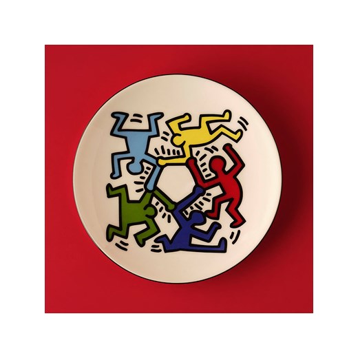 BELLA MAISON Talerz śniadaniowy &quot;Keith Haring&quot; ze wzorem - Ø 19 cm ze sklepu Limango Polska w kategorii Talerze - zdjęcie 184548900