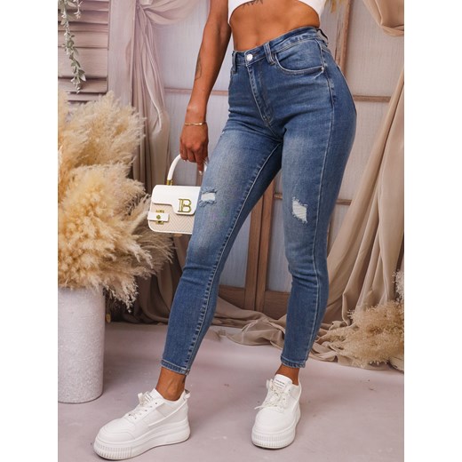SPODNIE JEANSOWE SKINNY Z PRZETARCIAMI ze sklepu olika.com.pl w kategorii Jeansy damskie - zdjęcie 184550524