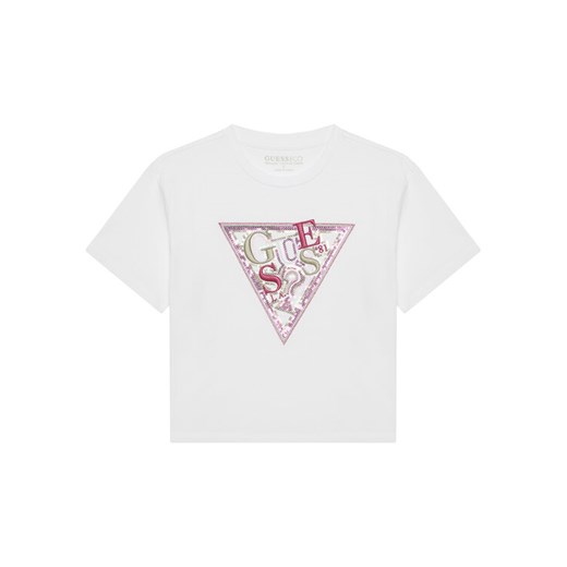 Guess T-Shirt J5GI04 K6YW4 Biały Regular Fit ze sklepu MODIVO w kategorii Bluzki dziewczęce - zdjęcie 184551804