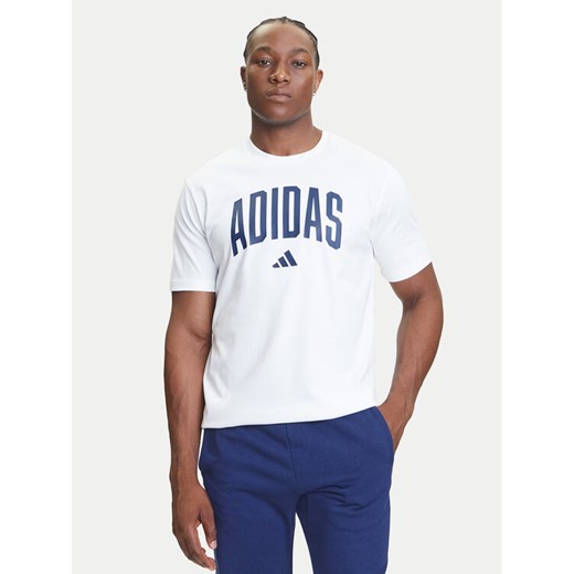 adidas T-Shirt Collegiate Lineage Graphic JM6416 Biały Regular Fit ze sklepu MODIVO w kategorii T-shirty męskie - zdjęcie 184553510