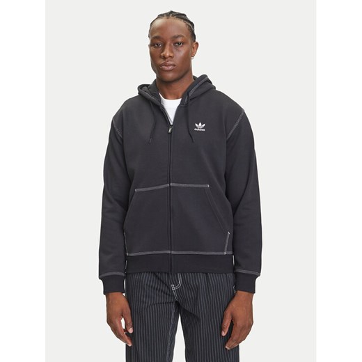 adidas Bluza Essentials Trefoil JW0969 Czarny Regular Fit ze sklepu MODIVO w kategorii Bluzy męskie - zdjęcie 184553520