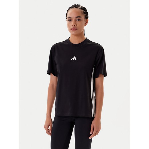 adidas T-Shirt Essentials 3-Stripes JD0846 Czarny Regular Fit ze sklepu MODIVO w kategorii Bluzki damskie - zdjęcie 184553542