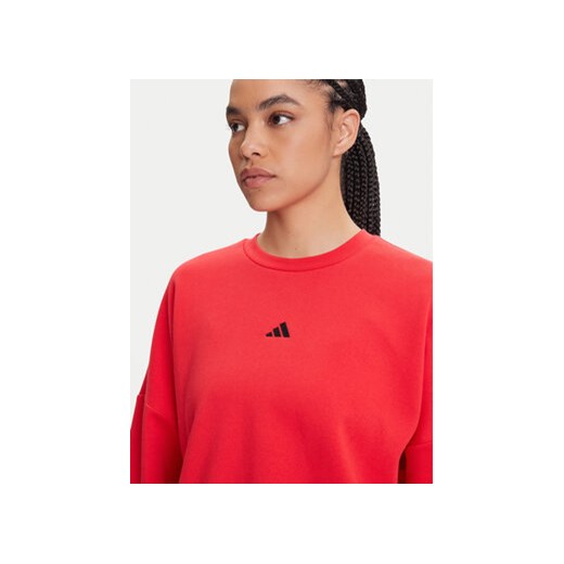 adidas Bluza Essentials Small Logo Feelcozy JI6061 Czerwony Loose Fit S MODIVO