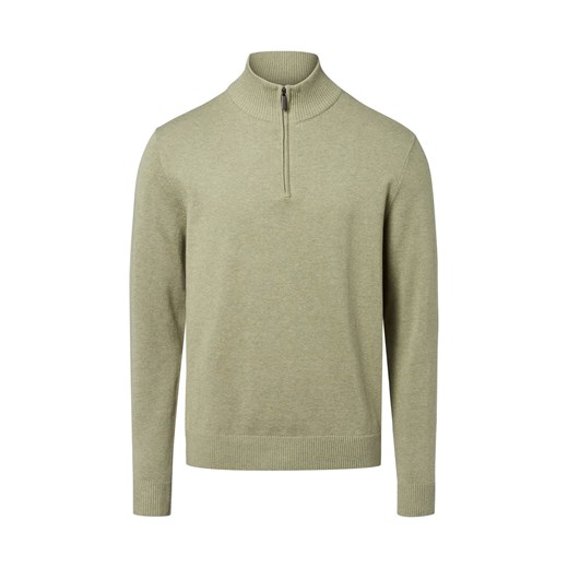 Nils Sundström Męski sweter Mężczyźni Bawełna trzcinowy marmurkowy ze sklepu vangraaf w kategorii Swetry męskie - zdjęcie 184555760