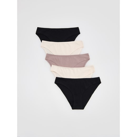 Reserved - Bawełniane majtki typu bikini 5 pack - kremowy ze sklepu Reserved w kategorii Majtki damskie - zdjęcie 184555861