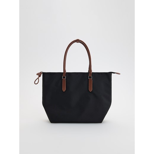Reserved - Tkaninowa torebka shopper - czarny ze sklepu Reserved w kategorii Torebki damskie - zdjęcie 184555971
