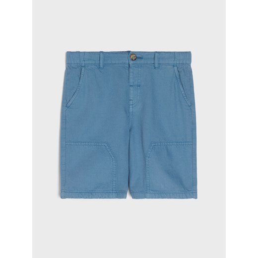 Sinsay - Szorty jeansowe z ozdobnymi przeszyciami - mid blue Sinsay 122 (6-7 l) Sinsay