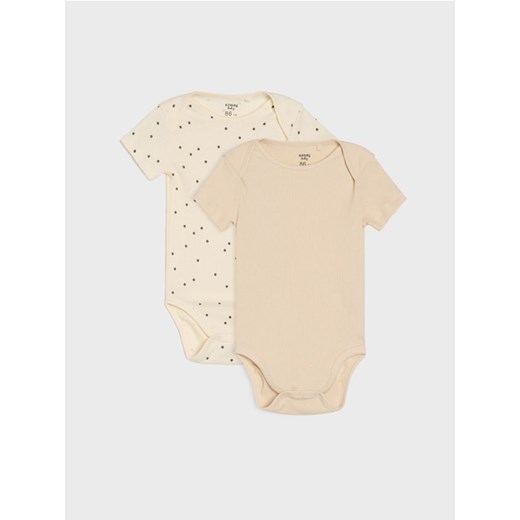 Sinsay - Body z prążkowanej dzianiny 2 pack - kremowy ze sklepu Sinsay w kategorii Odzież dla niemowląt - zdjęcie 184557063