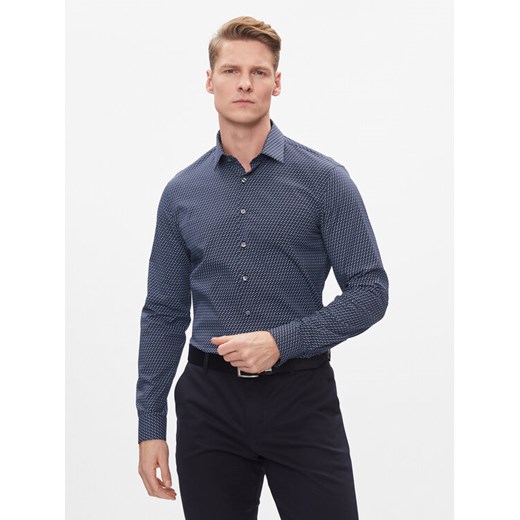 Calvin Klein Koszula K10K112311 Granatowy Slim Fit ze sklepu MODIVO w kategorii Koszule męskie - zdjęcie 184560674