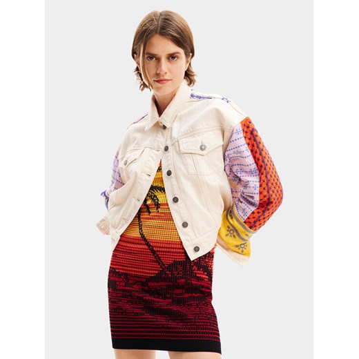 Desigual Kurtka jeansowa Julie 24SWED02 Écru Regular Fit ze sklepu MODIVO w kategorii Kurtki damskie - zdjęcie 184560713