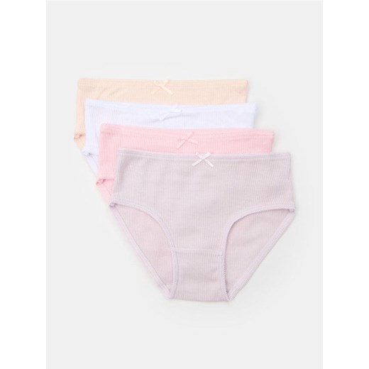 Sinsay - Majtki z prążkowanej dzianiny 4 pack - wielobarwny ze sklepu Sinsay w kategorii Majtki dziecięce - zdjęcie 184562104