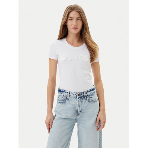 Guess T-Shirt W5GI17 J1314 Biały Slim Fit ze sklepu MODIVO w kategorii Bluzki damskie - zdjęcie 184562201