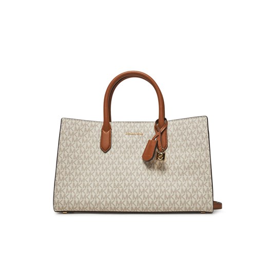 MICHAEL Michael Kors Torebka Scarlett Medium Signature Logo Satchel 30F4GETS2B Beżowy ze sklepu MODIVO w kategorii Torebki damskie - zdjęcie 184562221