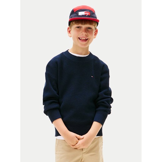 Tommy Hilfiger Sweter KB0KB09756 Granatowy Regular Fit ze sklepu MODIVO w kategorii Swetry chłopięce - zdjęcie 184562290